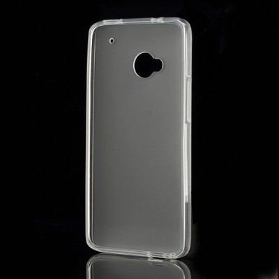Skaidrus HTC One M7 permatomas kieto silikono TPU dėklas / Priedai.lt