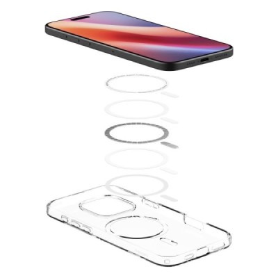 Apple iPhone 16 Pro "Spigen" Liquid Crystal MagFit dzidrs, caurspīdīgs cieta silikona apvalks | vacins.lv