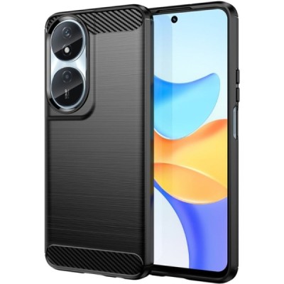 Honor X7b (90 Smart, Play 50 Plus) "Carbon" cieta silikona (TPU) melns apvalks | Vacins.lv