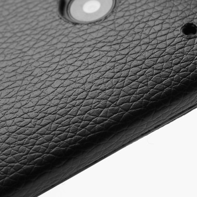 HTC One M7 klasisks ādas vertikāli atvēramais melns maciņš / Vacins.lv