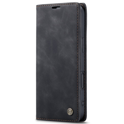 Apple iPhone 16 Plus CaseMe Retro solīds atvēramais ādas melns maciņš - maks | Vacins.lv