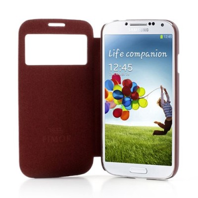 „Fimor“ Feitian atverčiamas raudonas (bordinis) Samsung Galaxy S4 i9505 dėklas - knygutė / Priedai.lt