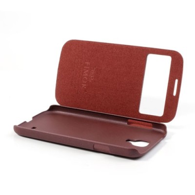 „Fimor“ Feitian atverčiamas raudonas (bordinis) Samsung Galaxy S4 i9505 dėklas - knygutė / Priedai.lt