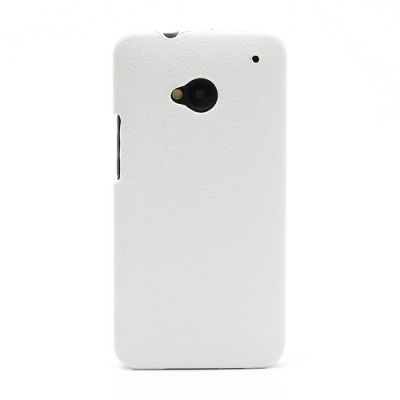 Atverčiamas odinis HTC One M7 baltas dėklas (Dėkliukas) / Priedai.lt