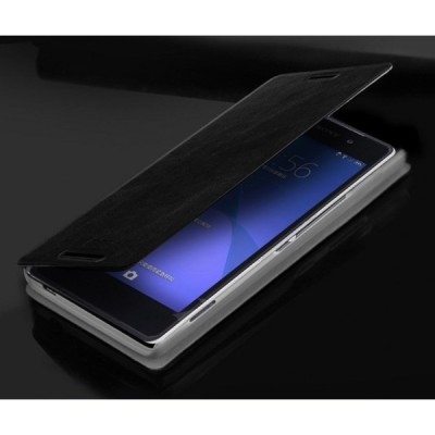 Sony Xperia Z3 „Mofi“ Rui sērijas melns ādas atvērams futrālis / Vacins.lv