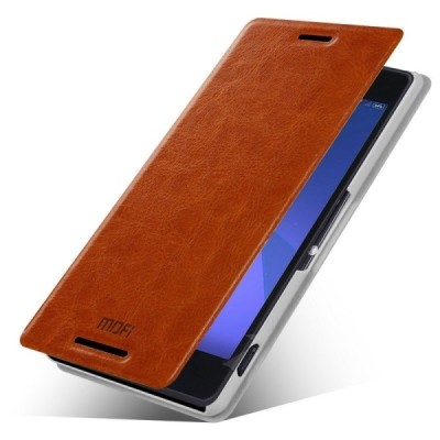 Sony Xperia Z3 „Mofi“ Rui sērijas brūns ādas atvērams futrālis / Vacins.lv