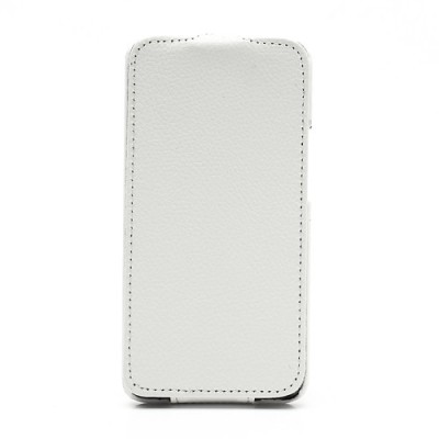 Atverčiamas odinis HTC One M7 baltas dėklas (Dėkliukas) / Priedai.lt