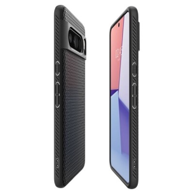 Google Pixel 8 Pro "Spigen" Liquid Air melns cieta silikona apvalks | vacins.lv