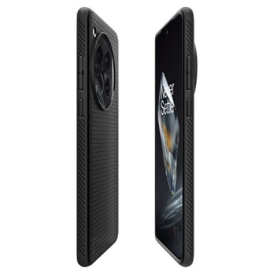 OnePlus 12 "Spigen" Liquid Air melns cieta silikona apvalks | vacins.lv