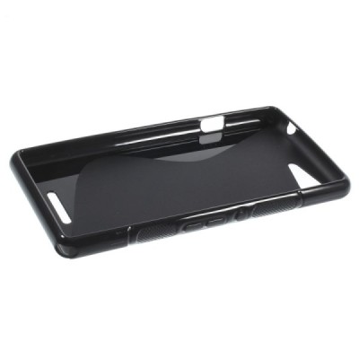 Sony Xperia E3 kieto silikono TPU juodas dėklas - nugarėlė / Priedai.lt