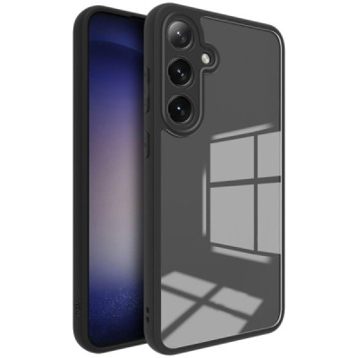 Samsung Galaxy S24 FE "Imak" cieta silikona (TPU) dzidrs (apmāles melnā) apvalks | vacins.lv