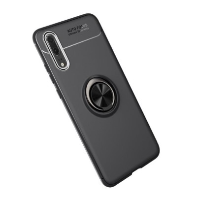 Huawei P20 Pro „FOCUS“ Kickstand kieto silikono TPU juodas dėklas - nugarėlė | Priedai.lt
