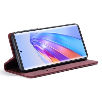 Huawei Honor Magic 5 Lite (Honor X40, Honor X9a) CaseMe Retro solīds atvēramais ādas bordo maciņš - maks | Vacins.lv