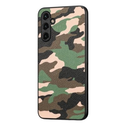 Samsung Galaxy A14 5G (SM-A146B, SM-A145F) „Camouflage“ Pattern zaļš ādas apvalks | Vacins.lv