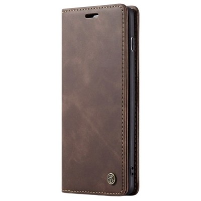 Samsung Galaxy S10+ (G975) CaseMe Retro solidus atverčiamas rudas odinis dėklas - knygutė | Priedai.lt