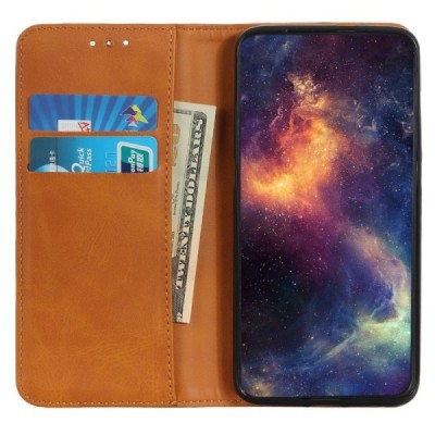 Apple iPhone 15 Plus „Split“ sērijas gaiši brūns atvērams maciņš, maks | Vacins.lv