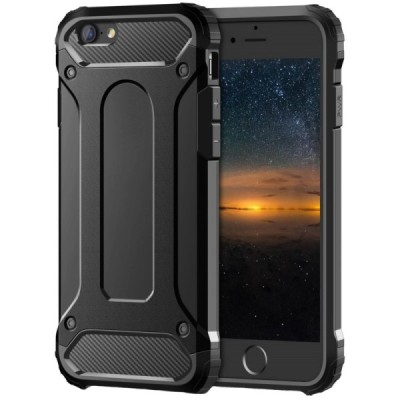 Sustiprintos apsaugos Apple iPhone 7 juodas kieto silikono (TPU) ir plastiko dėklas | Priedai.lt