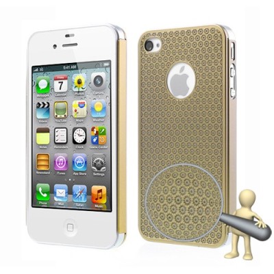 Stilīgs zelts, metāla Apple iPhone 4, 4S apvalks / Vacins.lv