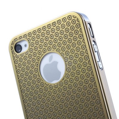 Stilīgs zelts, metāla Apple iPhone 4, 4S apvalks / Vacins.lv