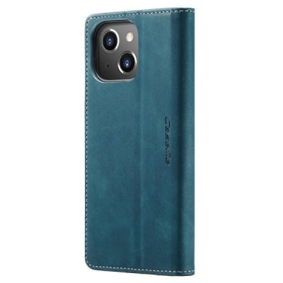 Apple iPhone 15 Plus CaseMe Retro solīds atvēramais ādas zaļš maciņš - maks | Vacins.lv