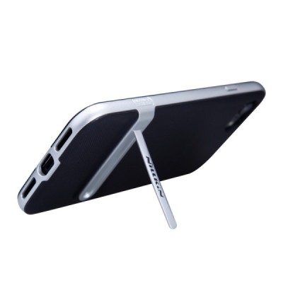 Nillkin Youth Kickstand pastiprinātas aizsardzības melns apmales sudrabā krāsā Apple iPhone 7 (iPhone 8) apvalks | Vacins.lv