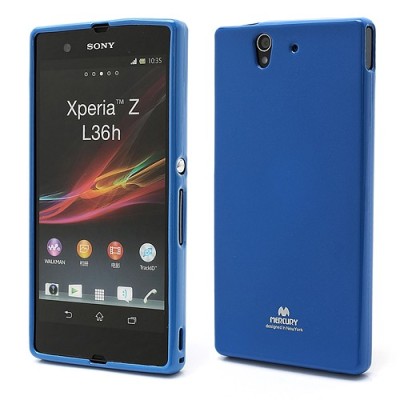 Sony Xperia Z Mercury tumši zils cieta silikona (TPU) futrālis / Vacins.lv