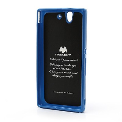 Sony Xperia Z Mercury mėlynas kieto silikono tpu dėklas - nugarėlė / Priedai.lt