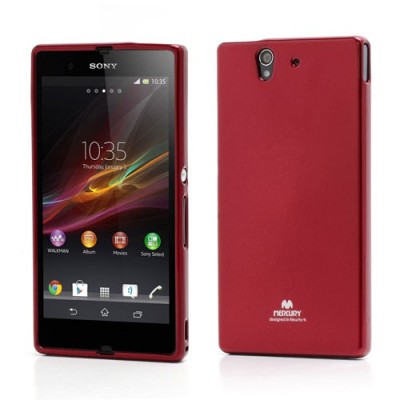 Sony Xperia Z Mercury raudonas kieto silikono tpu dėklas - nugarėlė / Priedai.lt
