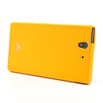 Sony Xperia Z Mercury geltonas kieto silikono tpu dėklas - nugarėlė / Priedai.lt