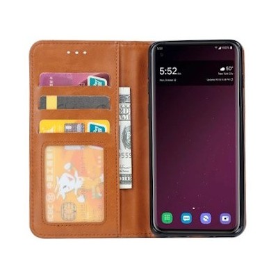 Prabangus „Comma“ odinis atverčiamas juodas Samsung Galaxy S10 (G973) dėklas | Priedai.lt