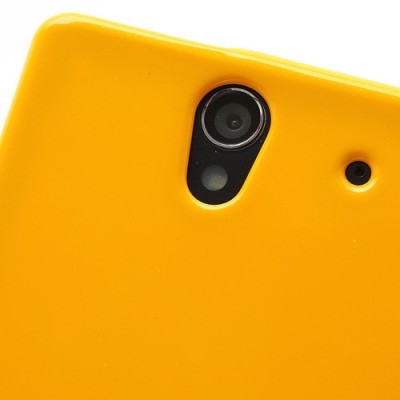 Sony Xperia Z Mercury geltonas kieto silikono tpu dėklas - nugarėlė / Priedai.lt