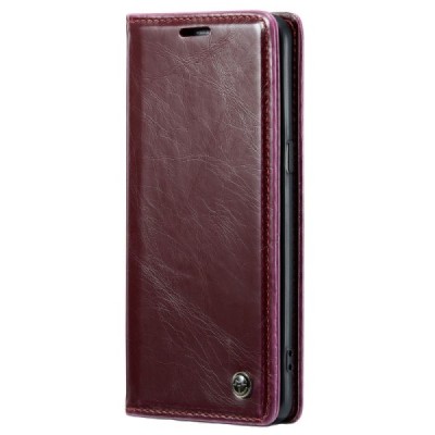 Samsung Galaxy S8+ (G955) „CaseMe“ Leather solidus atverčiamas bordo odinis dėklas - knygutė | Priedai.lt