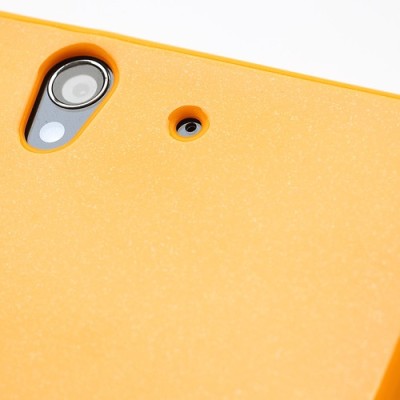 Sony Xperia Z Mercury geltonas kieto silikono tpu dėklas - nugarėlė / Priedai.lt