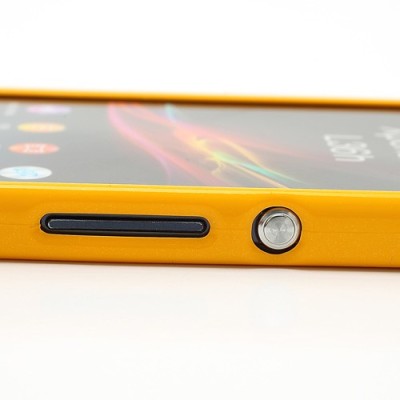 Sony Xperia Z Mercury geltonas kieto silikono tpu dėklas - nugarėlė / Priedai.lt