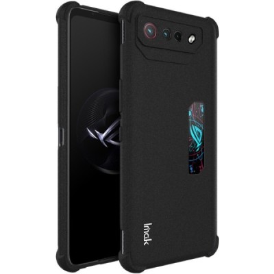Asus Rog Phone 7 Pro (Rog Phone 7 Ultimate) Imak pastiprinātas aizsardzības cieta silikona (TPU) melns vāciņš | Vacins.lv