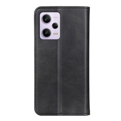 Xiaomi Redmi Note 12 Pro+ 5G „Split“ juodas odinis atverčiamas dėklas - knygutė | Priedai.lt