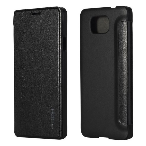 „ROCK“ Uni atvēramais futrālis - melns (Galaxy Alpha)