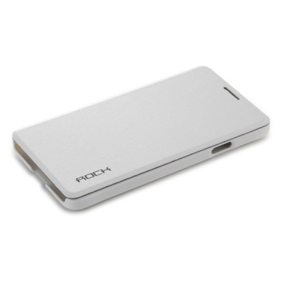 Samsung Galaxy Alpha G850 Rock Uni ādas atvēramais balts futrālis / Vacins.lv