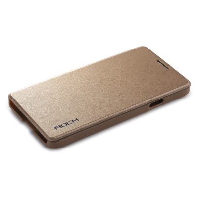 Samsung Galaxy Alpha G850 Rock Uni ādas atvēramais zelts futrālis / Vacins.lv