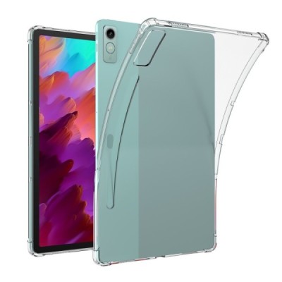 Lenovo Tab P12 12.7" sustiprintos apsaugos kieto silikono TPU skaidrus dėklas - nugarėlė | Priedai.lt