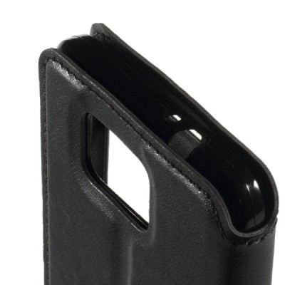 Samsung Galaxy Alpha G850 Roar Noble ādas atvēramais melns futrālis / Vacins.lv