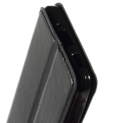 Samsung Galaxy Alpha G850 Roar Noble ādas atvēramais melns futrālis / Vacins.lv