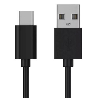 USB Type-C melns vads 1 m  | vacins.lv