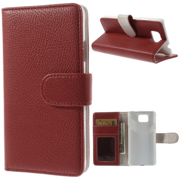 „Litchi“ atvēramais futrālis - sarkans (Galaxy Alpha)