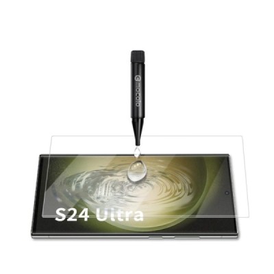 Samsung Galaxy S24 Ultra (SM-S928) „Mocolo“ UV Light Irradiation sustiprintos apsaugos skaidrus pilnai dengiantis apsauginis ekr