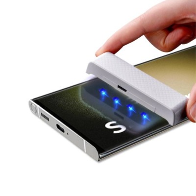 Samsung Galaxy S24 Ultra (SM-S928) „Mocolo“ UV Light Irradiation sustiprintos apsaugos skaidrus pilnai dengiantis apsauginis ekr