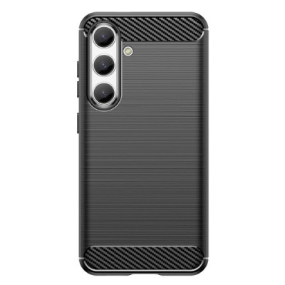 Samsung Galaxy S24 (SM-S921) „Carbon“ kieto silikono TPU juodas dėklas - nugarėlė | Priedai.lt