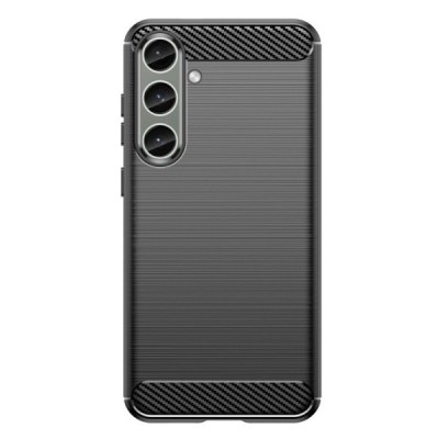 Samsung Galaxy S24+ (SM-S926) „Carbon“ cieta silikona (TPU) melns apvalks | vacins.lv