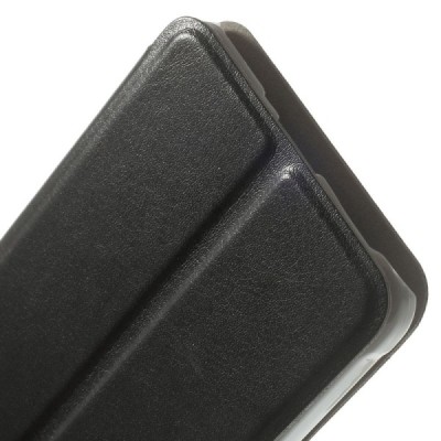 Samsung Galaxy Alpha G850 atvērams melns ādas futrālis - maciņš / Vacins.lv