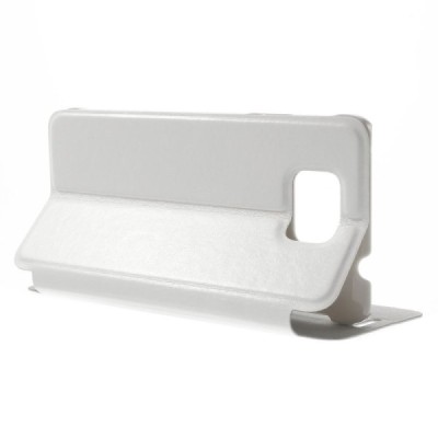 Samsung Galaxy Alpha G850 atvērams balts ādas futrālis - maciņš / Vacins.lv